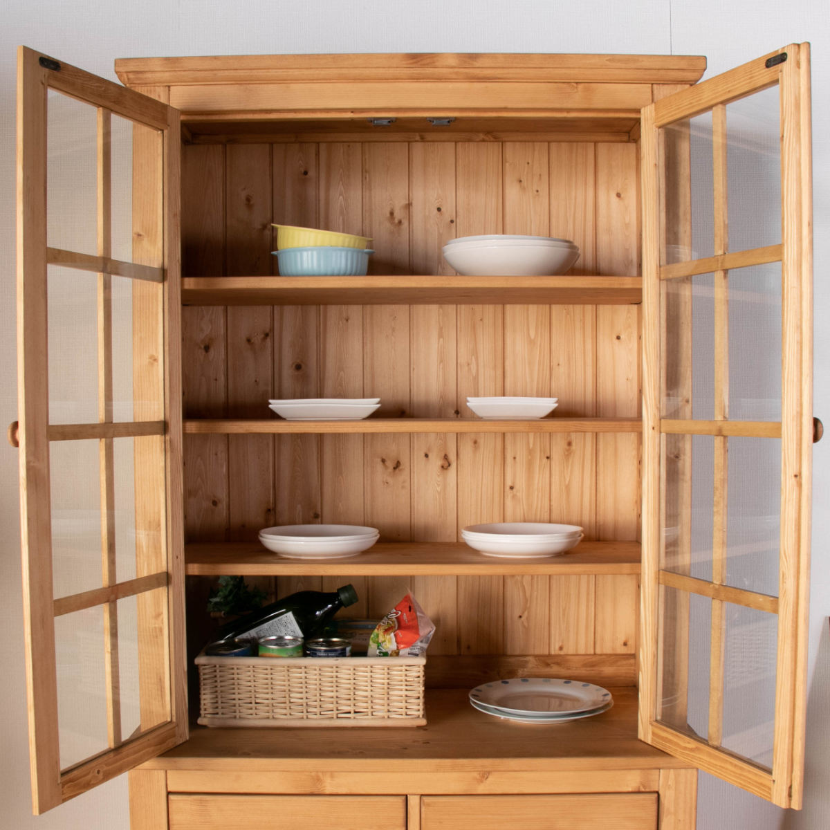 カップボード カントリー調 食器棚 パイン材 Farmer 幅90cm