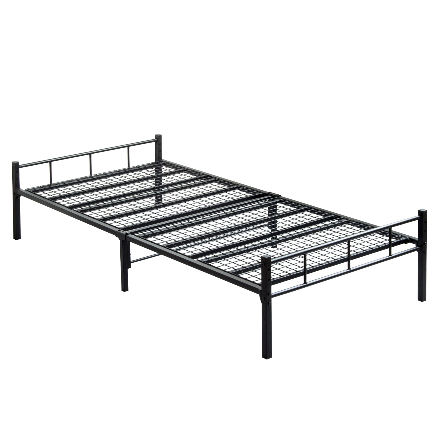 岩附 パイプベッド シングル ベッド フレーム 単品 頑丈 耐荷重200kg 2