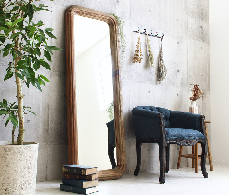 スタンドミラー 全身 姿見 おしゃれ 全身鏡 全身ミラー 木製 天然木