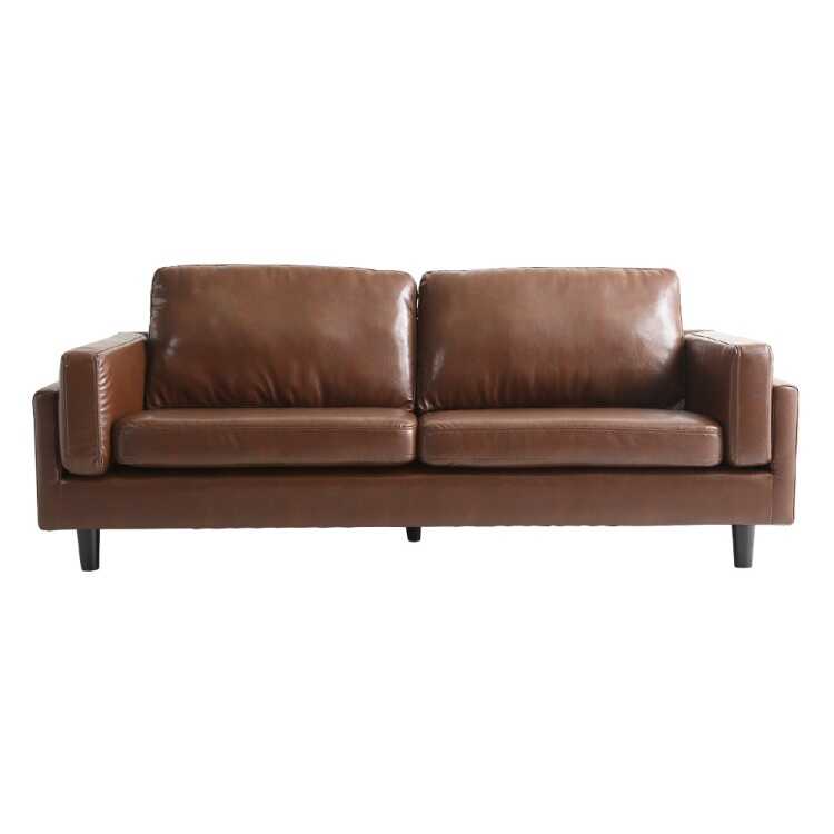 三人掛けソファー 幅188 ブラウン 羽毛 ヴィンテージ風 レトロ