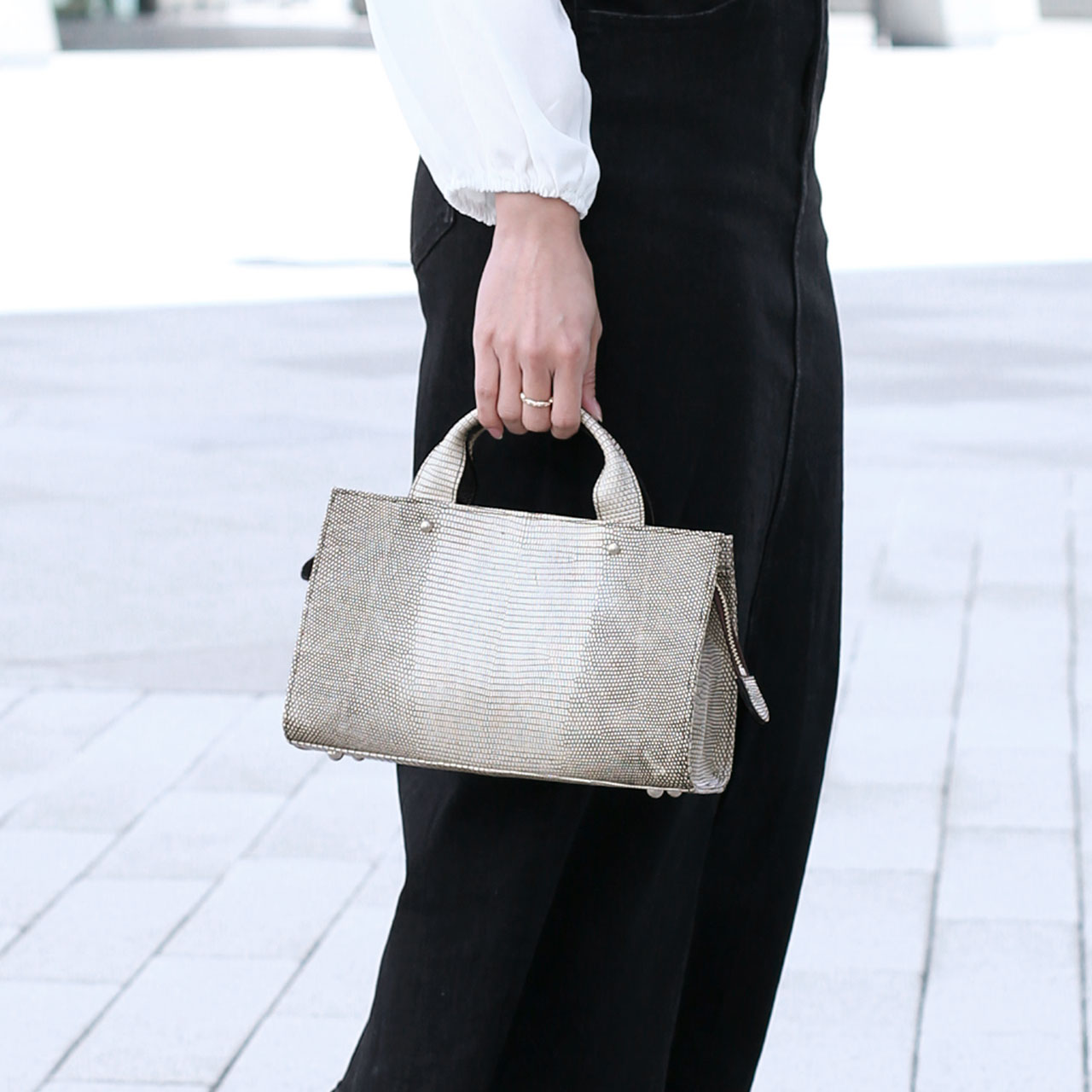 sankyo shokai（三京商会） リザード 2wayバッグ ハンドバッグ