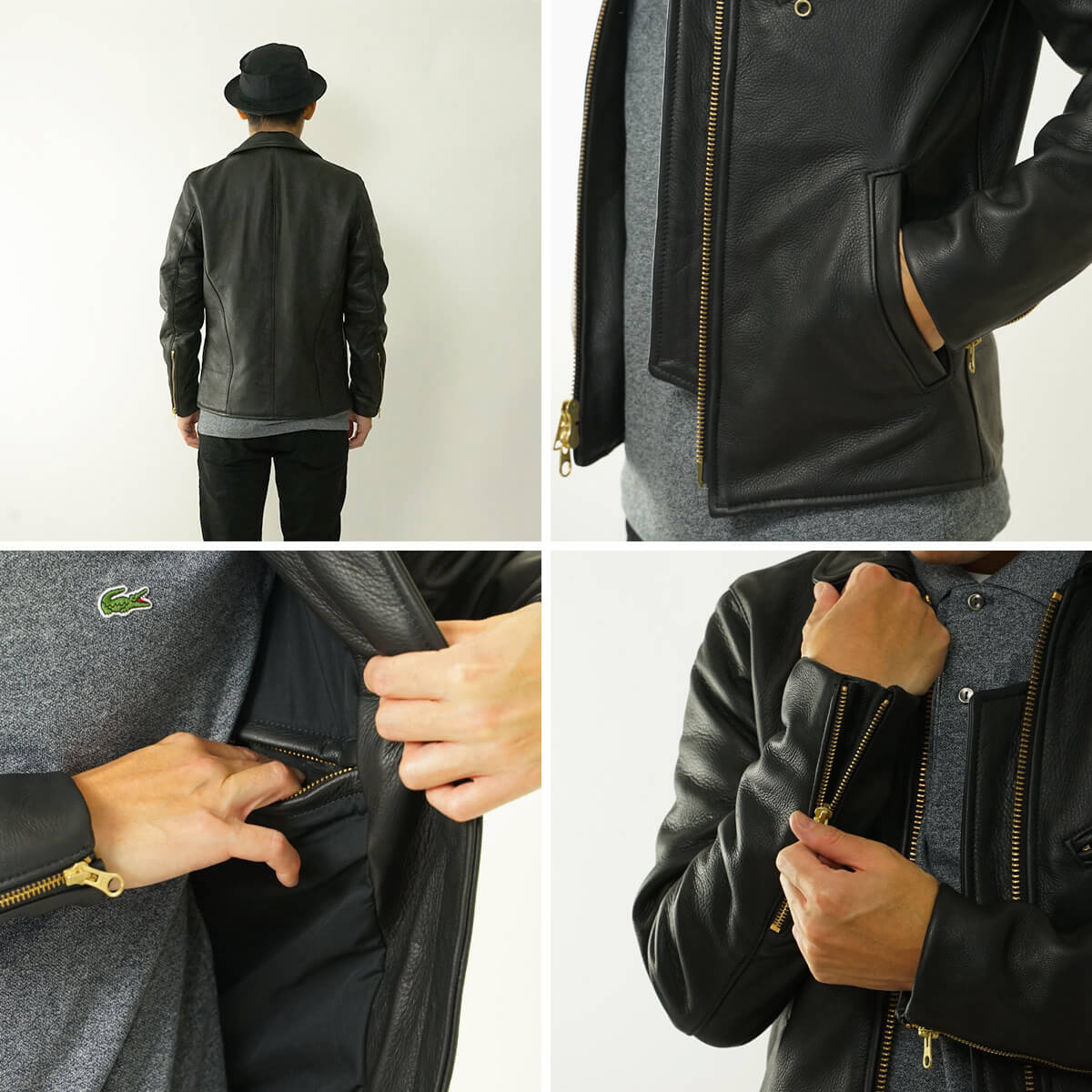 VANSON（バンソン） エンフィールド 襟付きシングルライダース ソフト