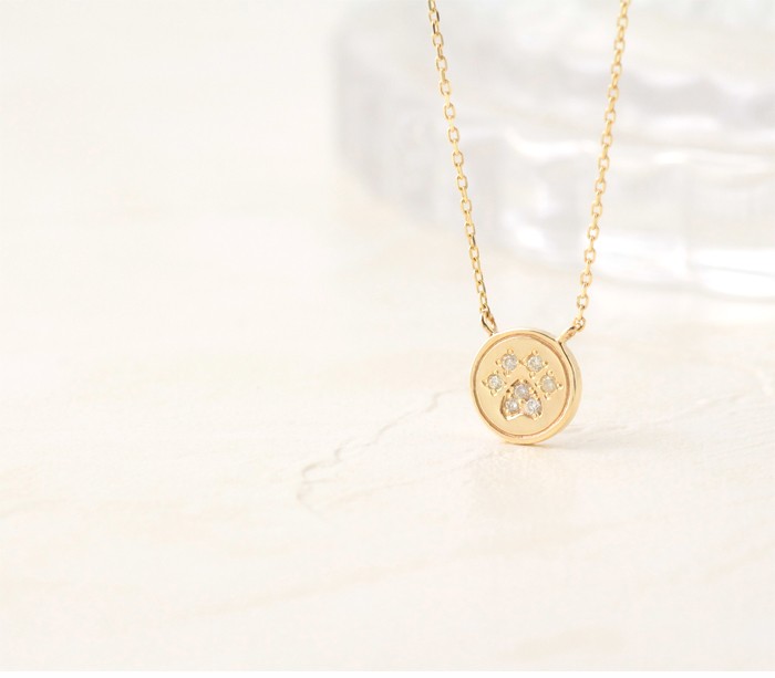 18金ネックレス レディース ペンダント k18 猫 ネコ ねこ 肉球