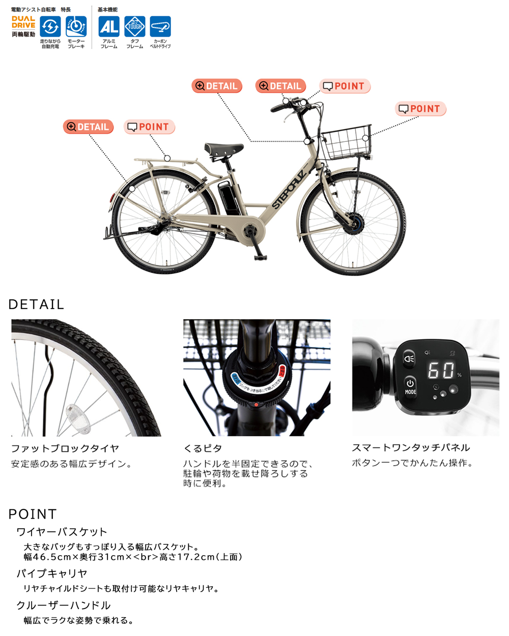 STEPCRUZ ((ポイント5％_2/21-25)) 電動自転車 電動アシスト自転車