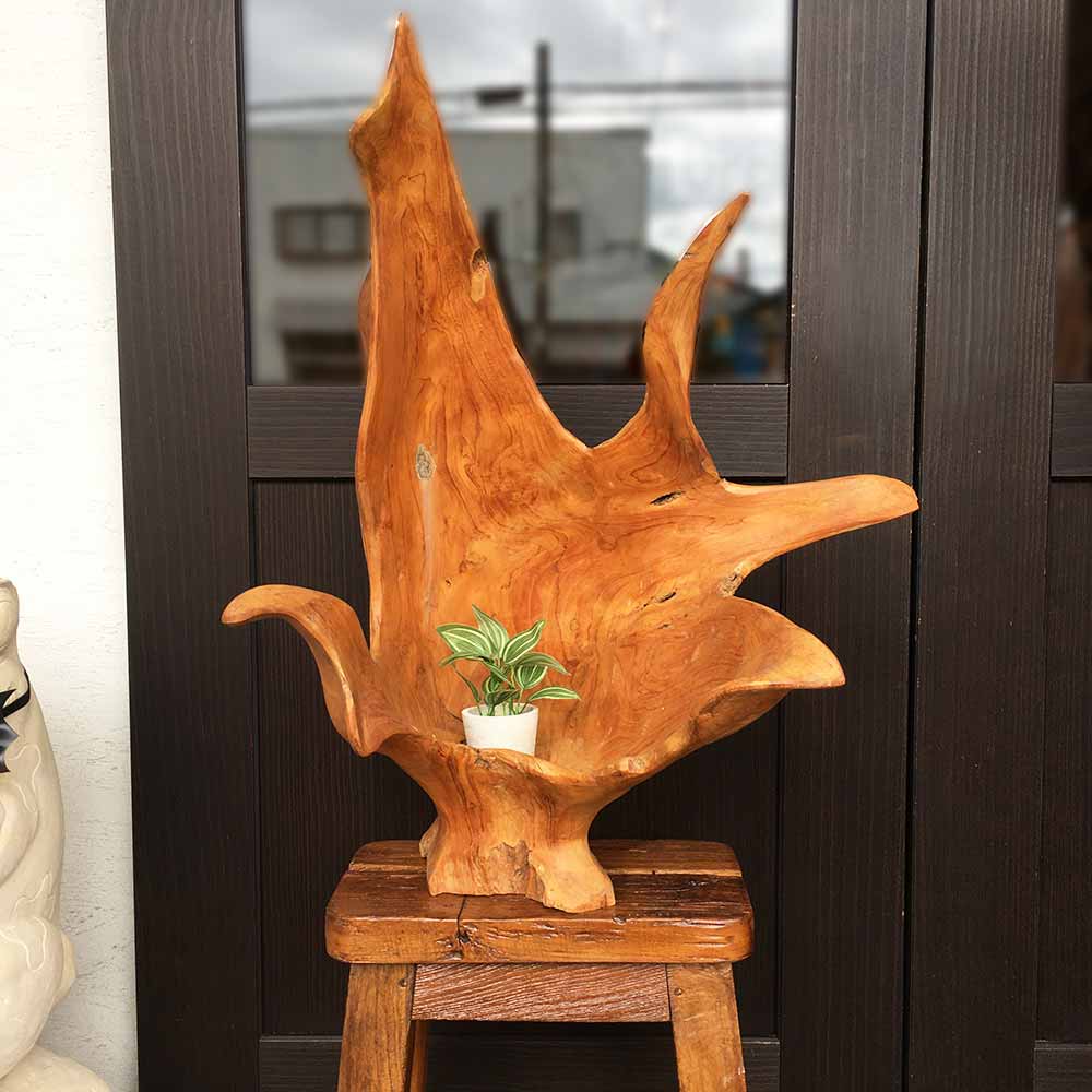 流木オブジェ 古木 置き物 C 大きい W48cm 個性的 一点物 木製