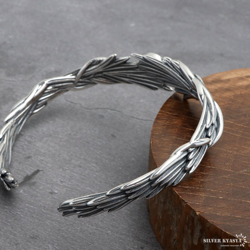 シルバー925 オニキスバングル メンズ 腕輪 一粒 シルバーバングル