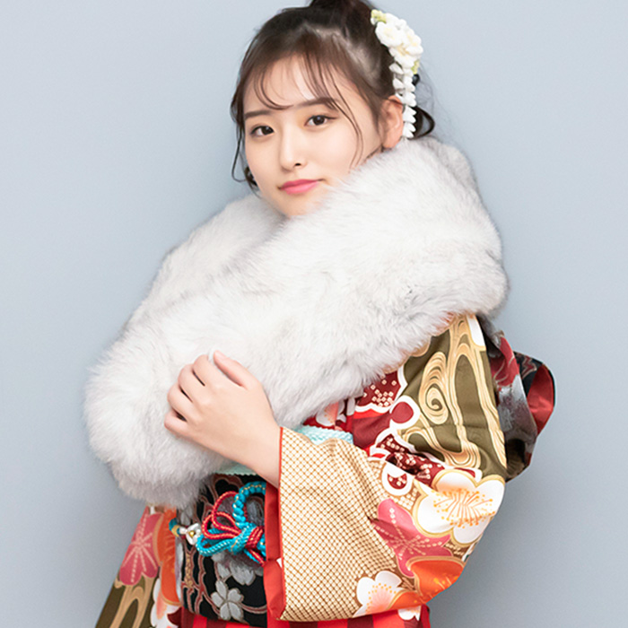 KYOETSU（京越） サガファー ショール 白 灰 黒 成人式 振袖 着物 和装