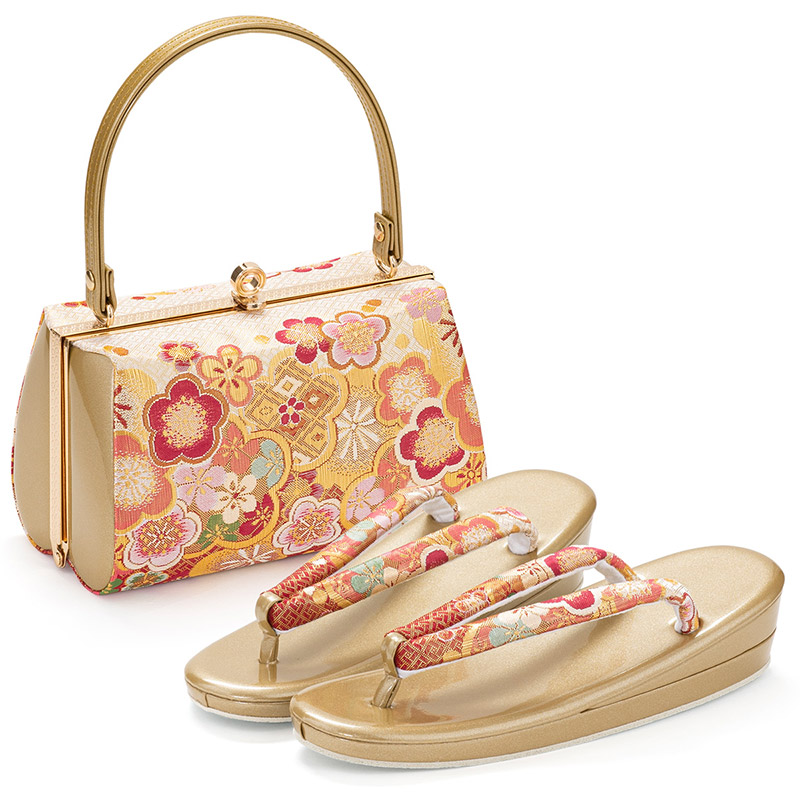 草履バッグセット 成人式 結婚式 フォーマル 金襴 M L LL 3L 大きい