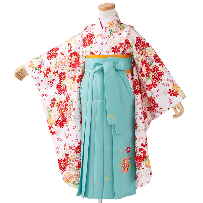 卒園式 袴セット 女の子 七五三 ちょっと小さめ 小紋 着物 刺繍袴 襦袢