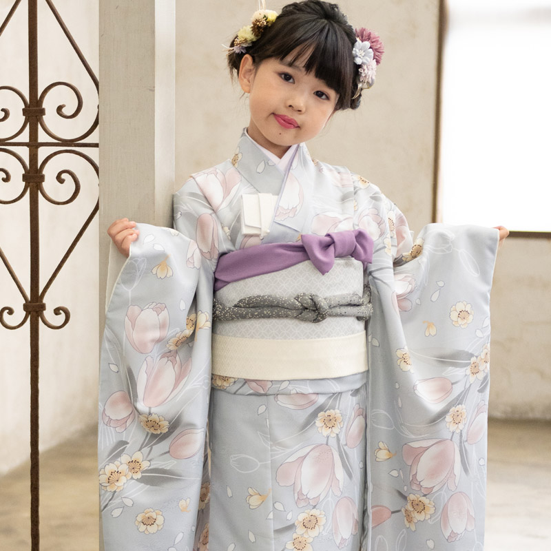 七五三 女の子 着物 フルセット 7歳 購入 ピンク 水色 アイボリー