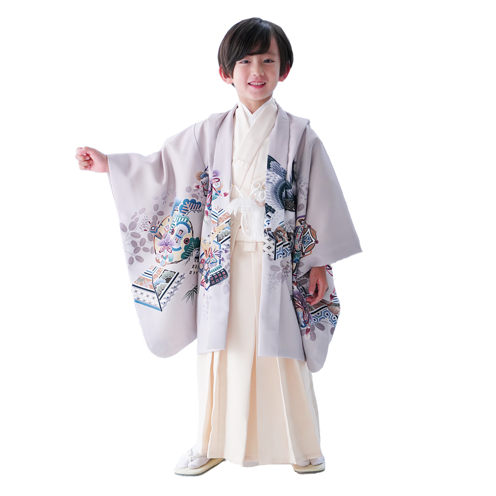 京都瑠璃雛菊 七五三 男の子 着物 5歳 鷹 羽織袴セット はかま フル