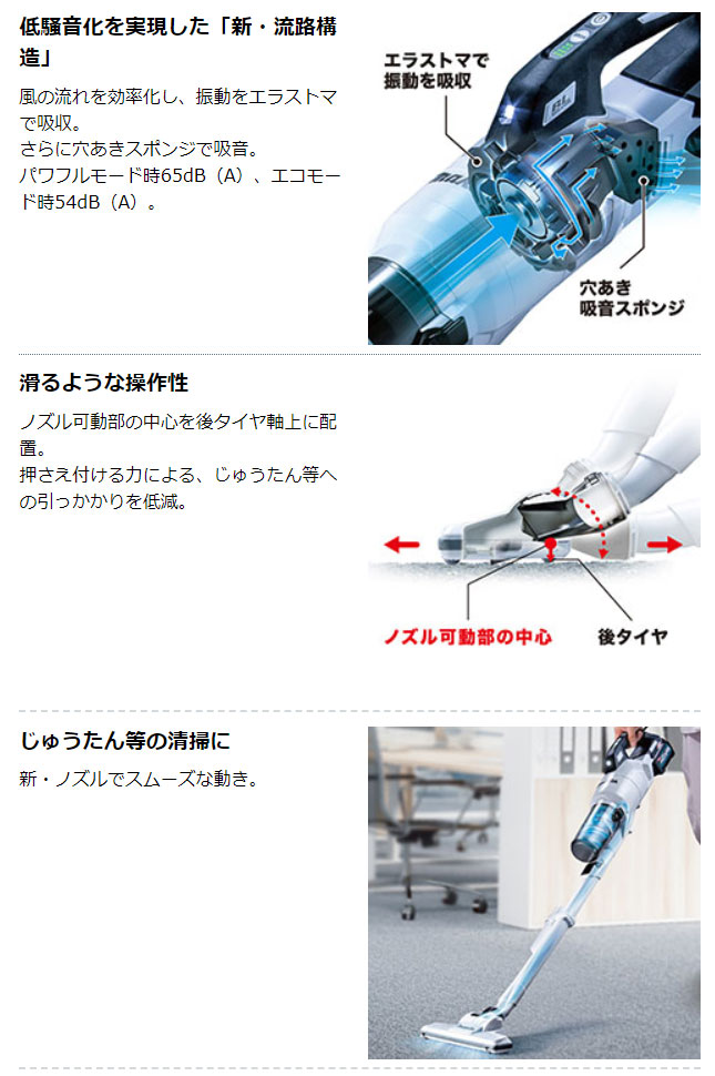 マキタ（makita） 掃除機 CL003GZW/O 充電式クリーナー サイクロン一体