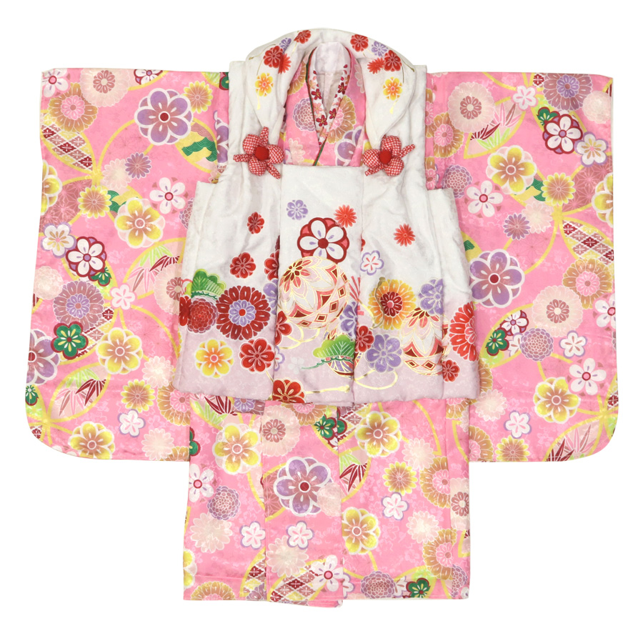 七五三 お祝い 着物 3歳 箱入り 被布セット 8点【販売品】（着物/伊達