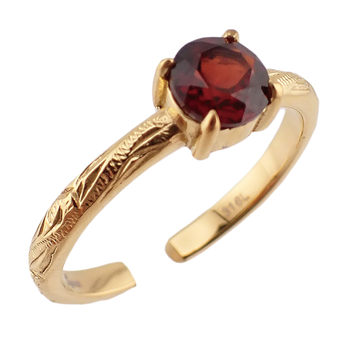 リング サージカルステンレス316L製 天然石 ガーネット ブルートパーズ