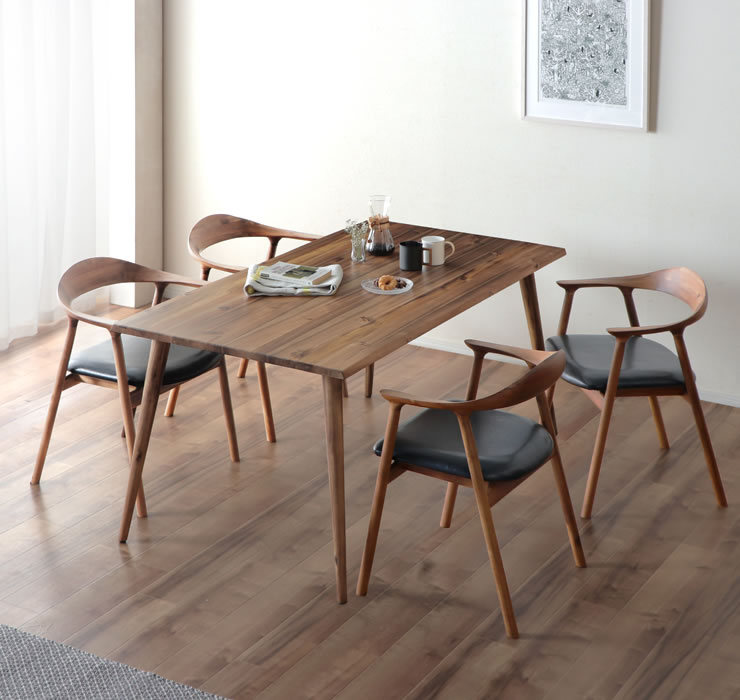 木製ダイニングテーブル 5点セット 155cmテーブル＋チェア4脚 ※代引き