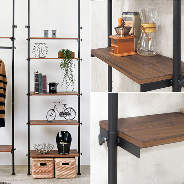 オープンラック 幅70cm 壁面収納 おしゃれ 薄型 つっぱり 黒 白 モダン