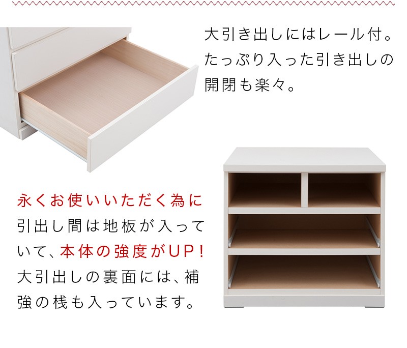 チェスト タンス 衣類収納 押入れタンス 3段 幅75 奥行65 日本製 完成
