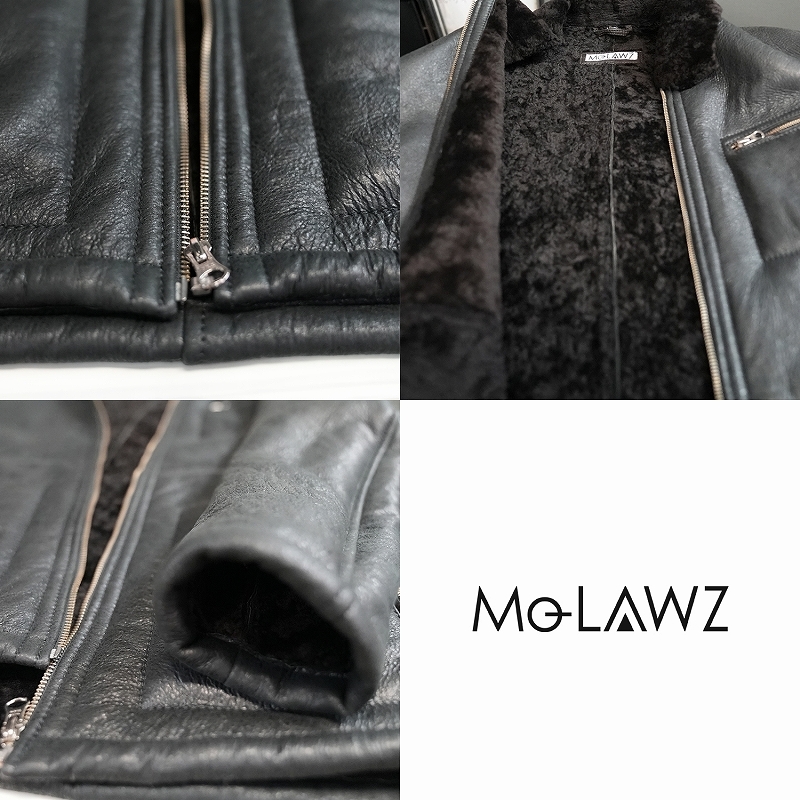 美品 ヨシユキコニシ ムートンコート ロングコート 羊革 本革 ブラック