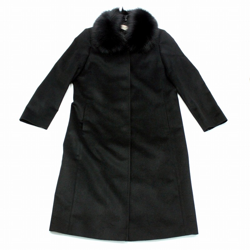 カシミヤコート レディース フォックスカラー FOX 衿 ロングコート