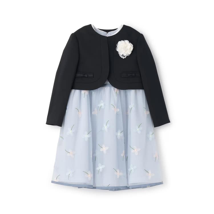 petit main プティマイン ジャケット＆フラワー刺しゅうワンピース