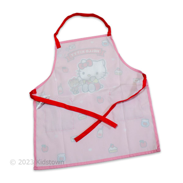 ハローキティ 送料無料 エプロン 110cm ショートケーキ柄 約44×40cm