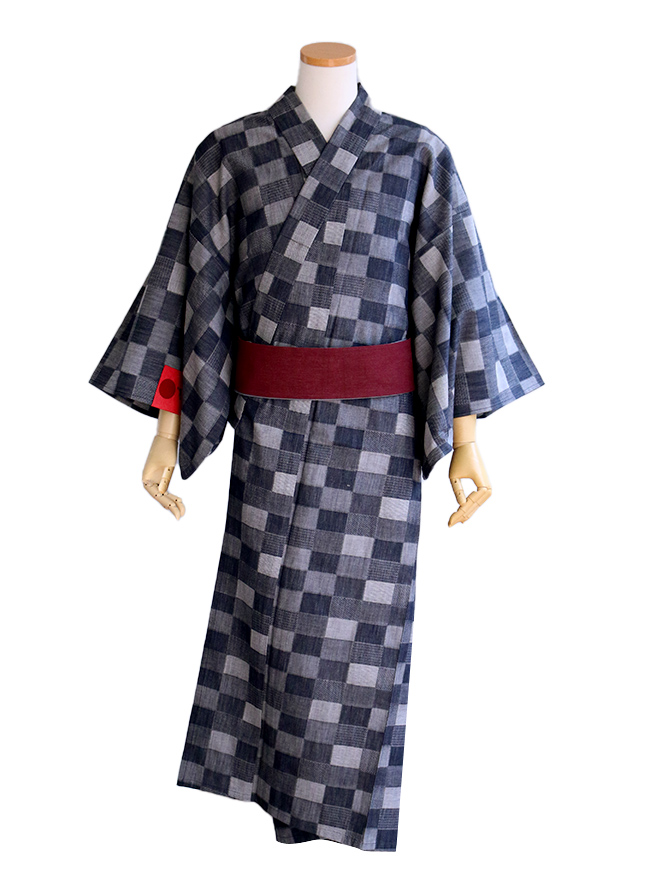 kimono cafe（キモノカフェ） メンズ デニム着物 全6柄 よろけ縞