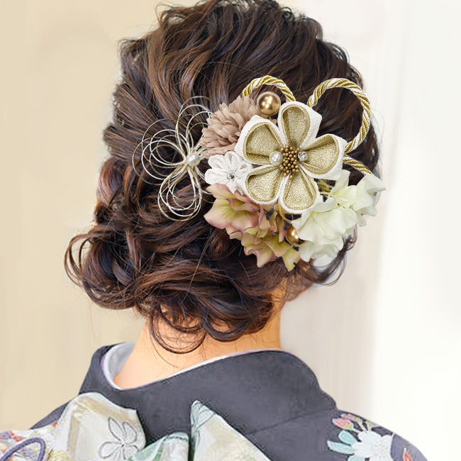 kimono cafe（キモノカフェ） 髪飾り 成人式 卒業式 振袖 つまみ細工