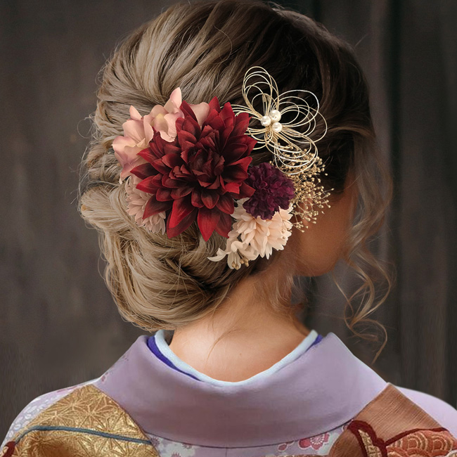 kimono cafe（キモノカフェ） 髪飾り 成人式 卒業式 振袖用 2本セット