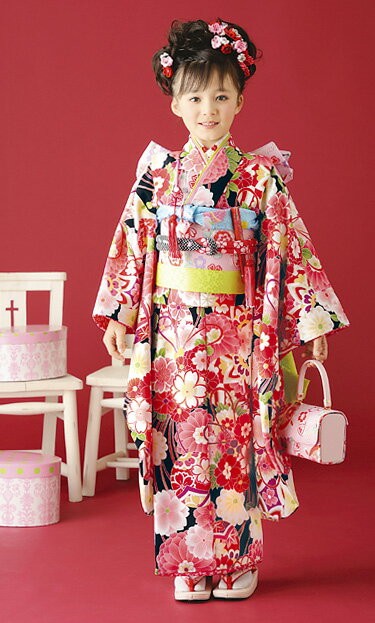 レンタル 七五三 女の子 7歳 式部浪漫 四つ身着物セット フルセット 桜