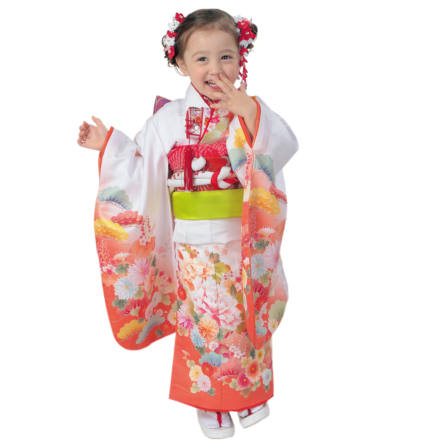 七五三 着物 3歳 13点 セット 作り帯 はこせこセット 帯揚げ しごき