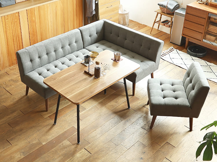 ソファーダイニング4点セット mild（ミルド）グレータイプ ソファ