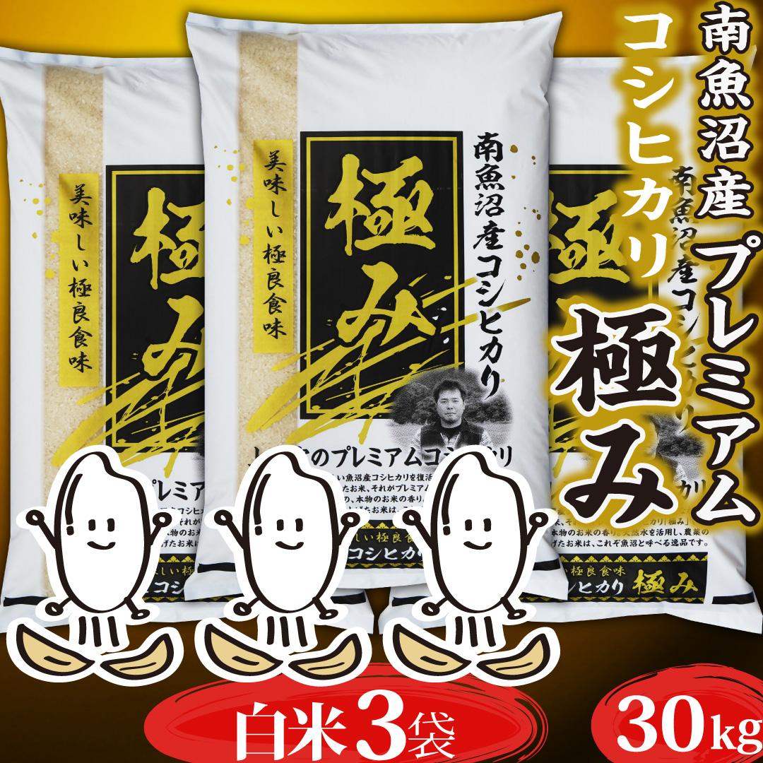 コシヒカリ 米 令和7年 プレミアム魚沼コシヒカリ「極み」 玄米 30kg