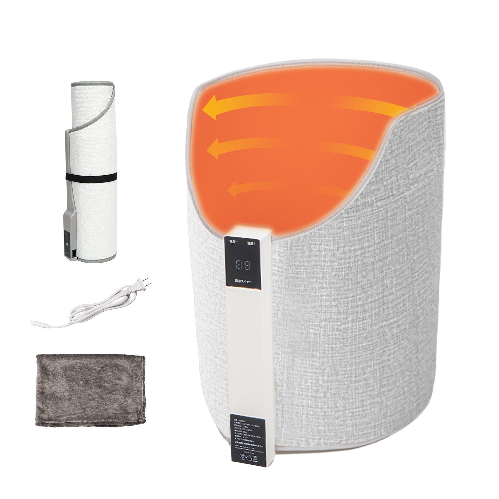 パネルヒーター ラウンド型 デスク 足元 デスクヒーター 電気ヒーター