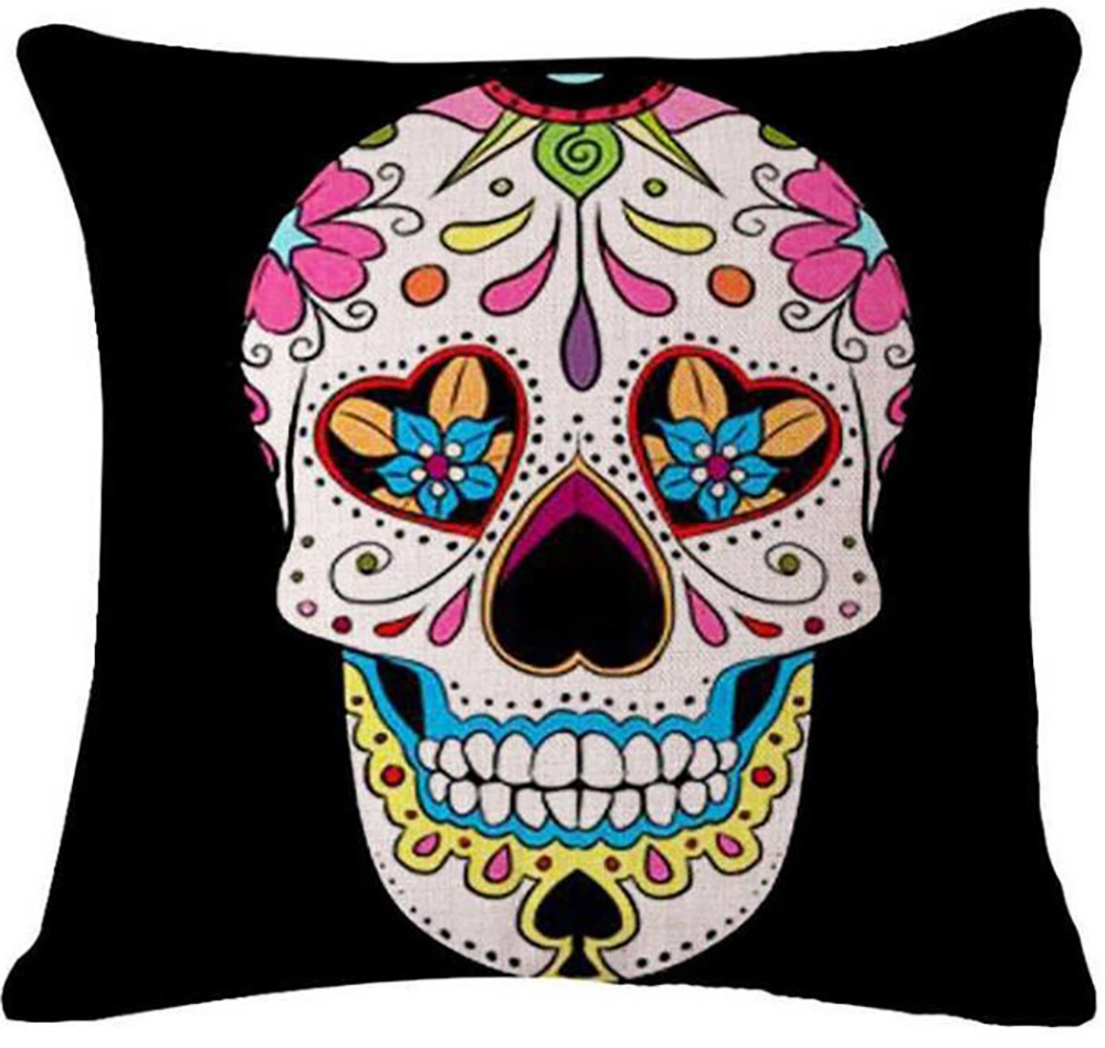 カラベラ スカル アート クッション カバー 45×45cm 全4種 メキシコ