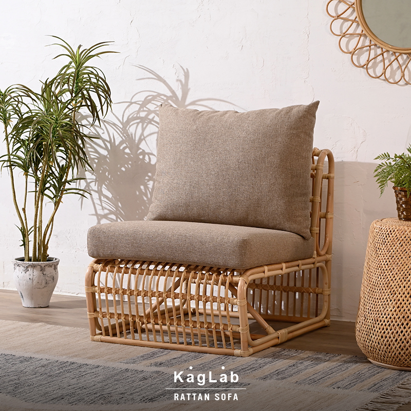 ラタン 1人掛けソファ 単品 1台 ECD351NXZ 爆買 : ランドマーク - 通販