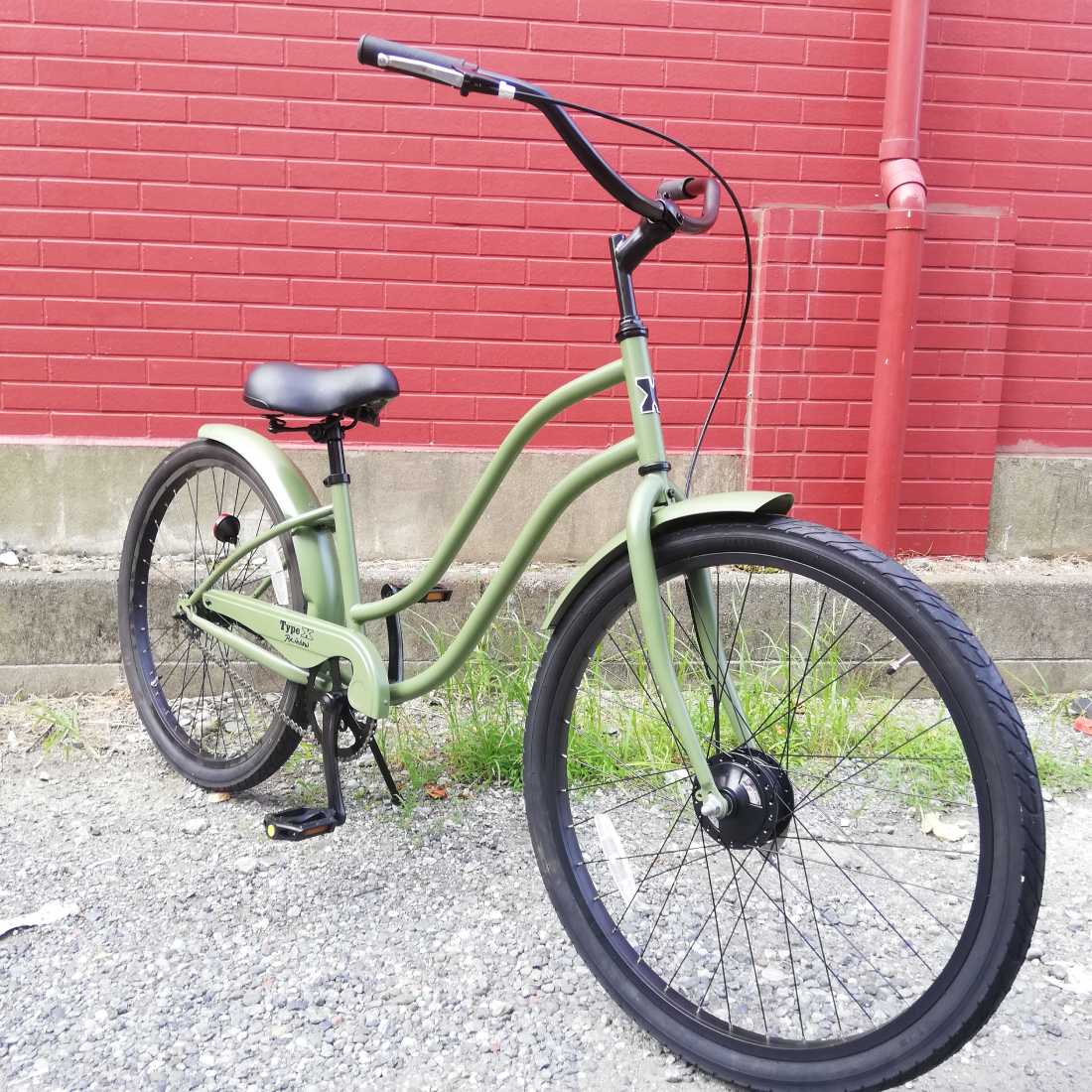 自転車 RAINBOW 26TYPE-X-Stretch アーミーグリーン×ブラックリム
