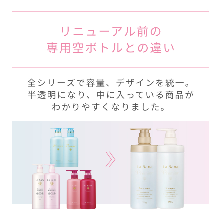 La Sana（ラサーナ） シャンプー ／ トリートメント 専用空ボトル
