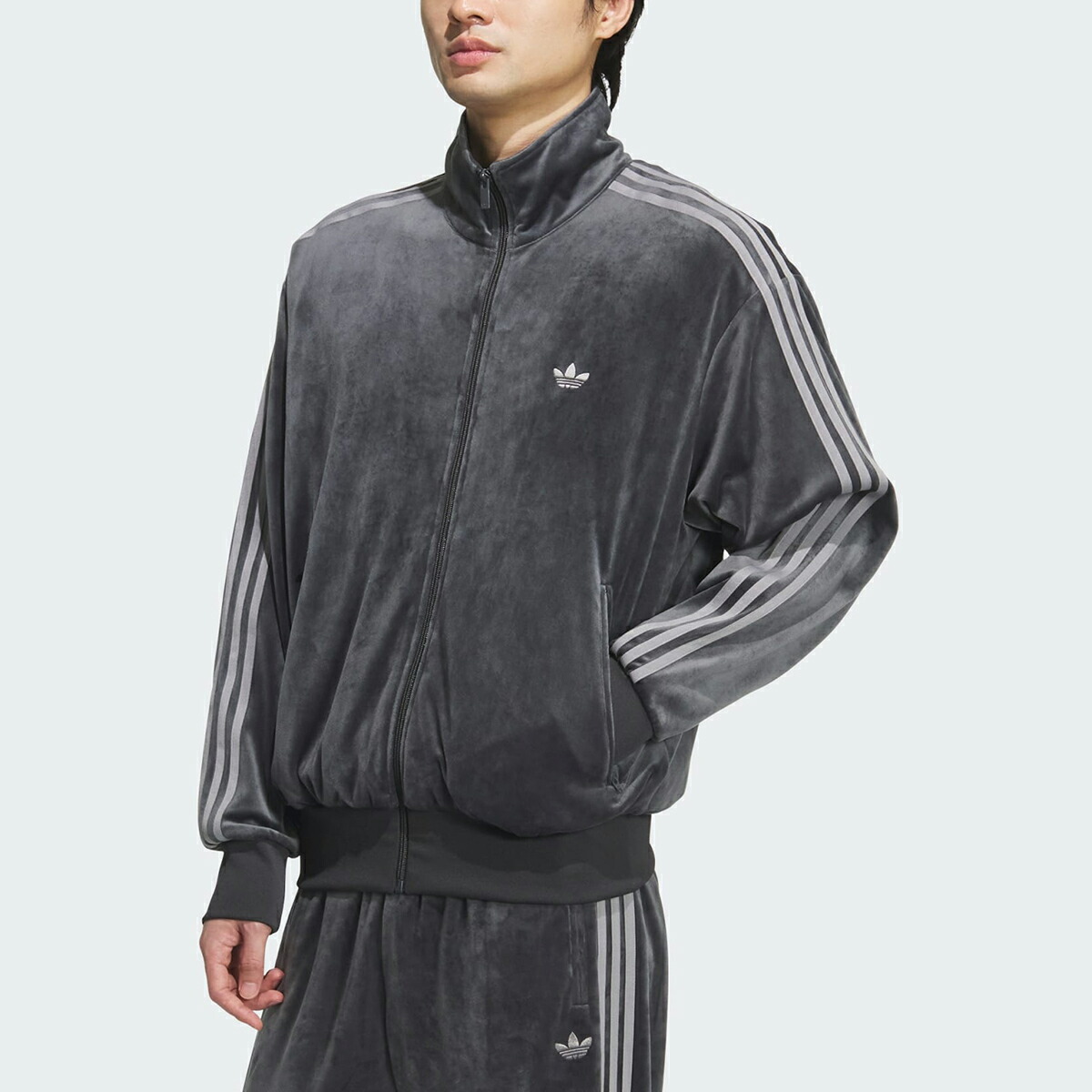 adidas（アディダス） adidas FIREBIRD VELOUR TRACK TOP DKGREY