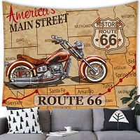 タペストリー 西海岸 ルート66 バイク ツーリング ハーレー