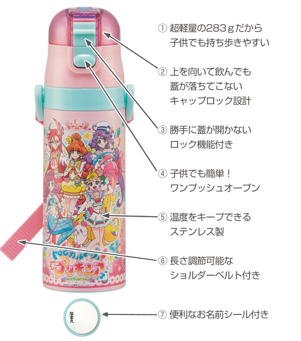 スケーター 水筒 キッズ 470ml トロピカル〜ジュ！プリキュア