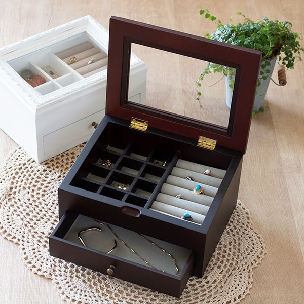 ジュエリーボックス 2段 ノーム S アンティーク 木製 アクセサリー