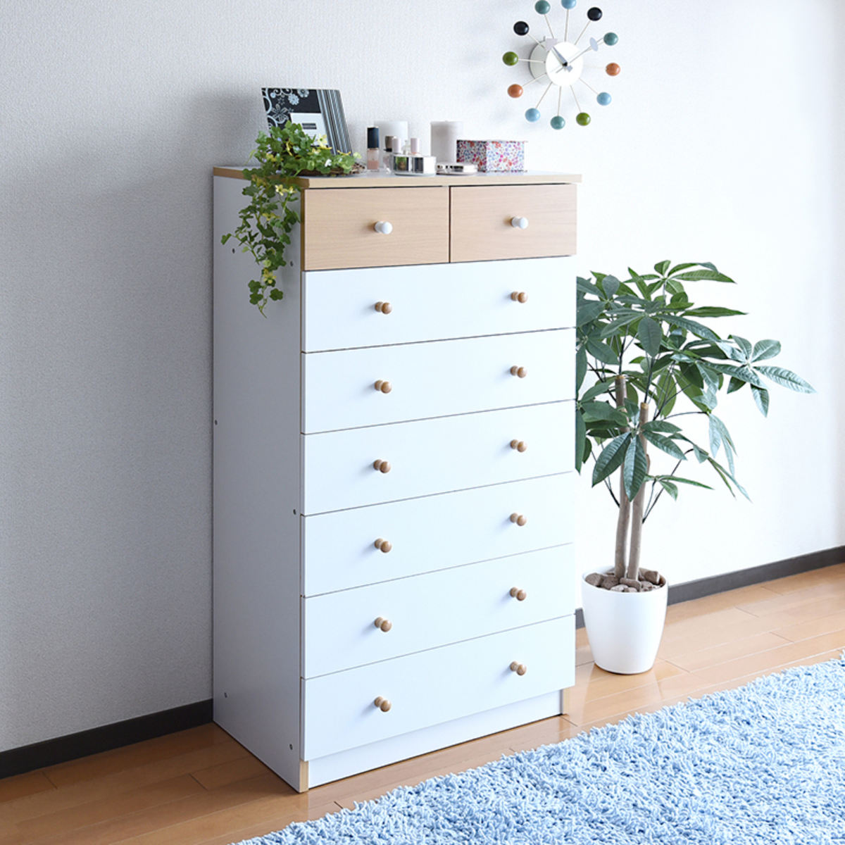 JK-PLAN（ジェイケイ・プラン） チェスト 幅60cm 7段 カラフル シック