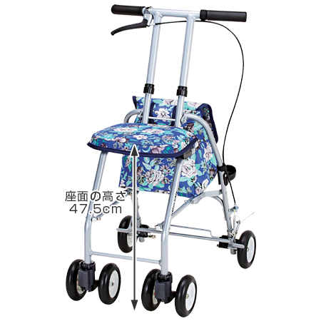 シルバーカー おでかけウォーク パート2 青花柄 軽量 コンパクト