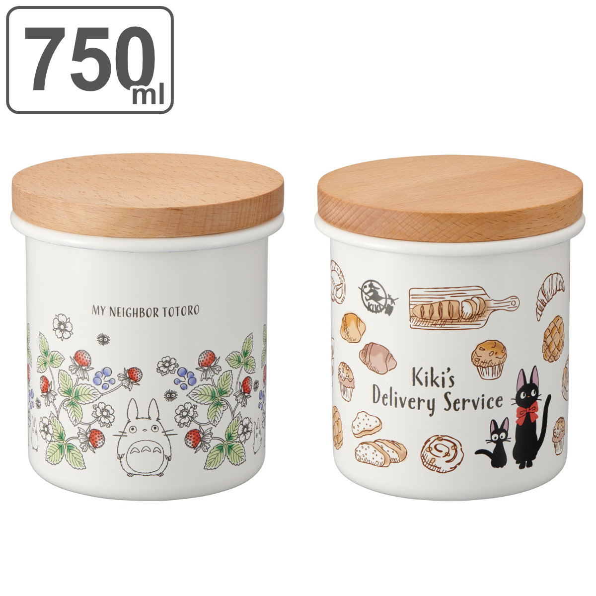 スケーター ホーロー キャニスター 木蓋 （ 保存容器 となりのトトロ