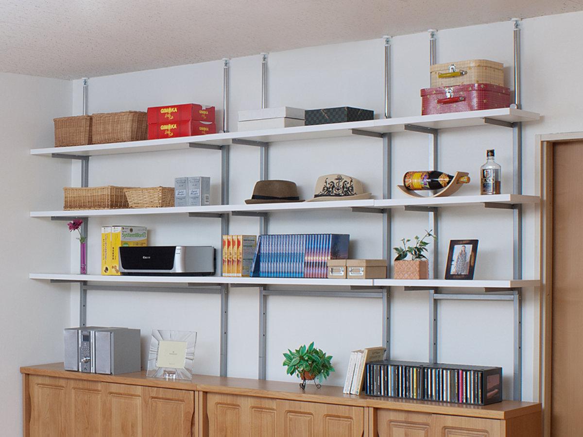 突っ張り 壁面収納ラック 幅60cm 棚板3枚 日本製 （ つっぱり棚 ラック