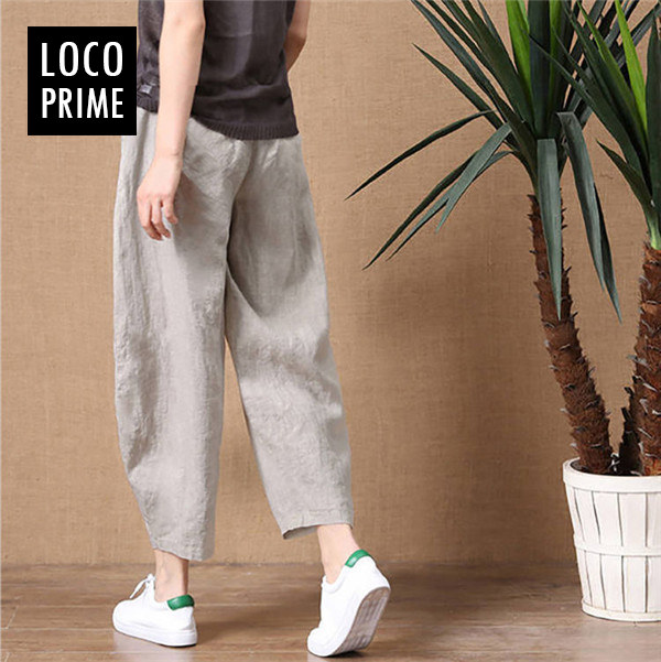送料無料 リネンパンツ ワイドパンツ レディース テーパード