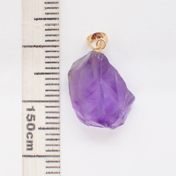 9 一点物 ウルグアイ産アメジスト K18 ペンダントトップ 1.7g