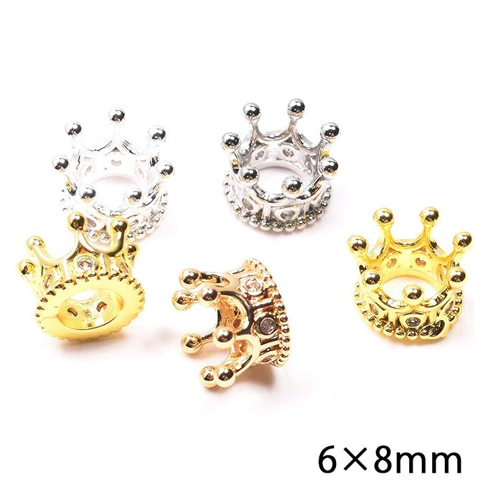 メタルチャーム【415. ミニ 王冠パーツ 】【1個売り】6*8mm 王冠