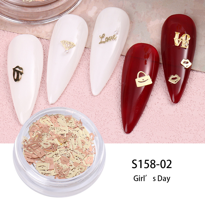 デコパーツ (100) ネイルパーツ 4種類 いちご さくらんぼ 唇 王冠 蝶々