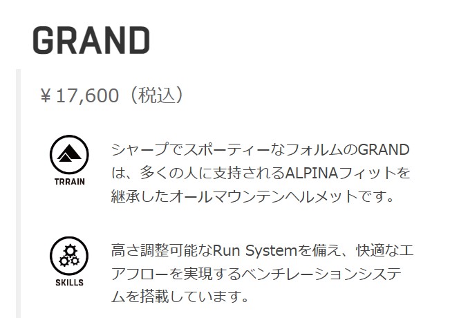 ALPINA（アルピナ） ヘルメット スキー GRAND ムーン/グレイマット 57